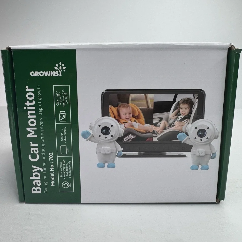 GROWNSY Dual Car Camera Baby Monitor, 7